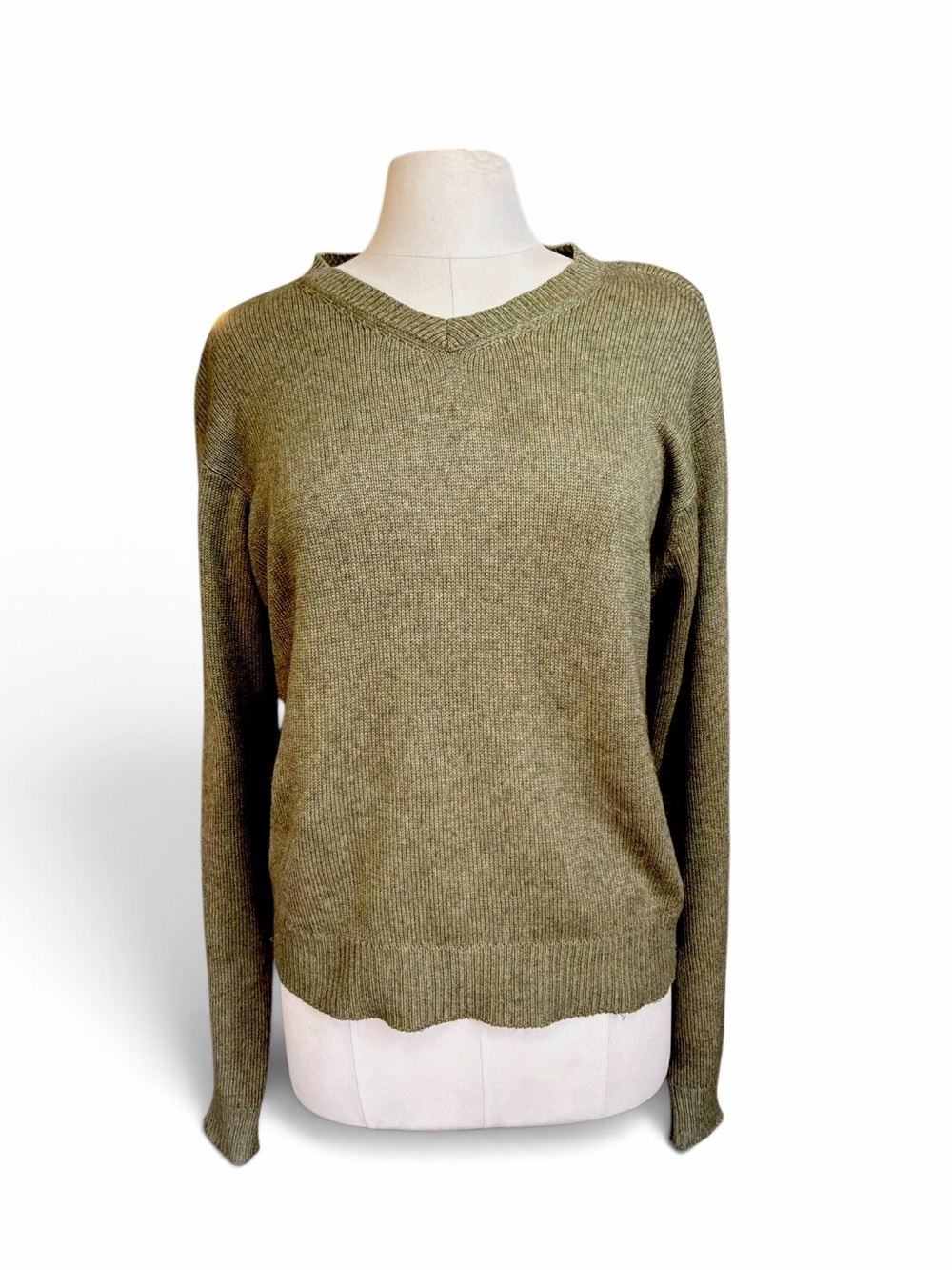 Vintage The J.Peterman Company Silk/Cashmere V Neck Knit Sweater Womens Large